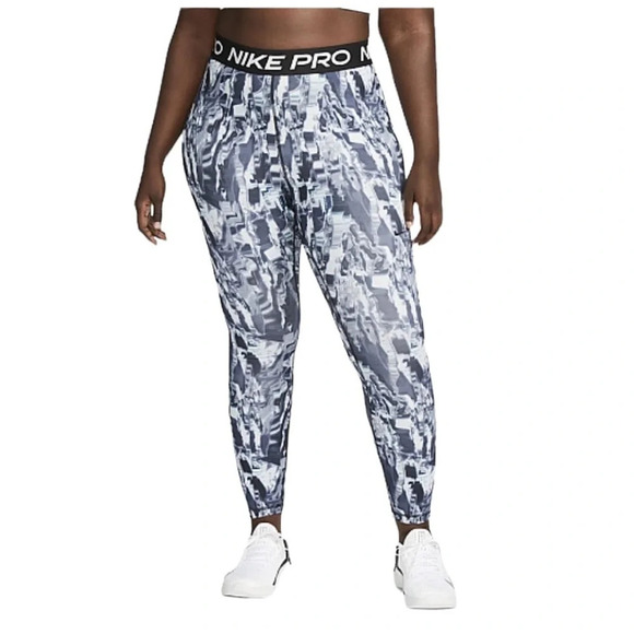 Nike Women’s Pro Dri Fit Training Tights Leggings Black and White Plus Size 2X - Picture 1 of 8
